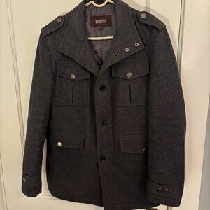 Michael Kors Dark Gray Casual Wool-Blend Coat - Size Small